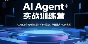 AI Agent实战训练营，COZE工作流+剪映插件+飞书联动，单日量产100条视频-翻身站