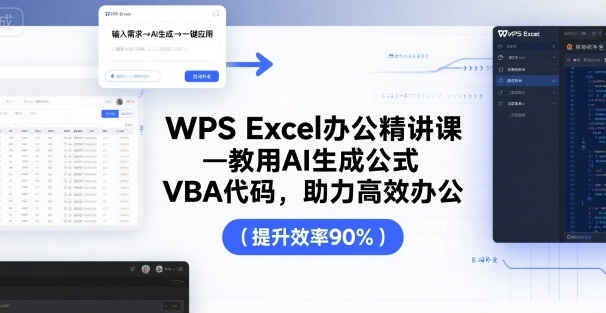 WPS Excel办公精讲课，教用 AI 生成公式，VBA 代码，助力高效办公-翻身站