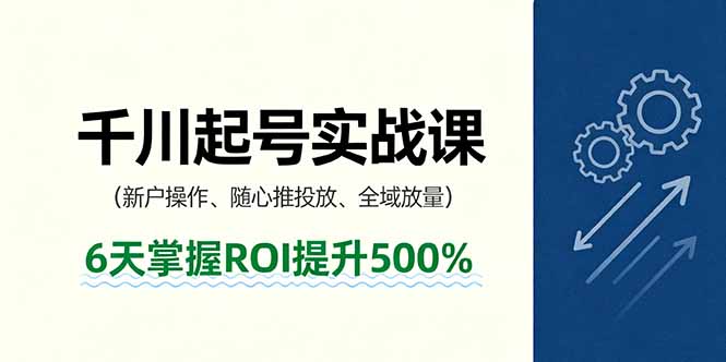 抖音千川起号实战课，新户操作,随心推投放,全域放量，6天掌握ROI提升500%-翻身站