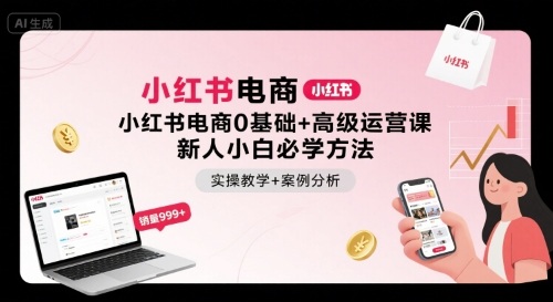 小红书电商0基础+高级运营课，新人小白必学方法，实操教学+案例分析-翻身站