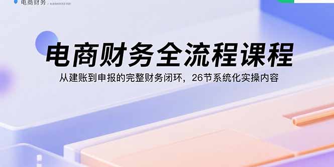 电商财务全流程课程：从建账到申报的完整财务闭环，26节系统化实操内容-翻身站