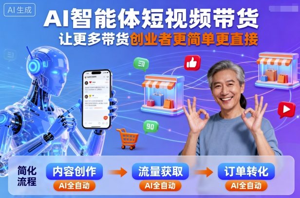 AI智能体短视频带货，让更多带货创业者更简单更直接-翻身站