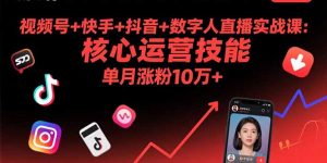 视频号+快手+抖音+数字人直播实战课(9月-翻身站