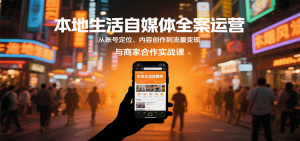 本地生活自媒体全案运营，从账号定位、内容创作到流量变现与商家合作实战课-翻身站