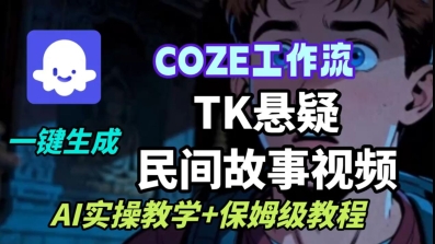 Coze扣子工作流一键生成TK悬疑民间故事视频，AI实操教学+保姆级教程-翻身站