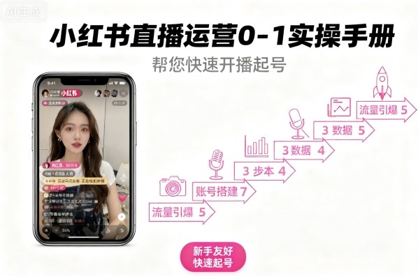 小红书直播运营0-1实操手册，帮您快速开播起号-翻身站