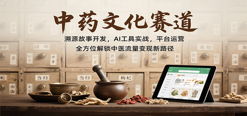 图片[1]-中药文化赛道：溯源故事开发，AI工具实战，平台运营，全方位解锁中医流量变现新路径-翻身站