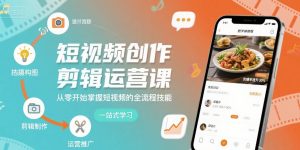 短视频创作剪辑运营课,从零开始掌握短视频的全流程技能-翻身站