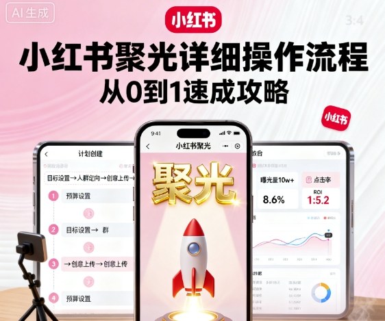 小红书聚光详细操作流程，小红书聚光从0到1速成攻略-翻身站