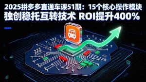 2025拼多多直通车课51期：15个核心操作模块 独创稳托互转技术 ROI提升400%-翻身站