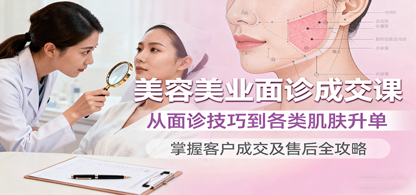 图片[1]-美容美业面诊成交课，从面诊技巧到各类肌肤升单，掌握客户成交及售后全攻略-翻身站