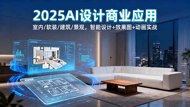 2025AI设计商业应用：室内/软装/建筑/景观，智能设计+效果图+动画实战-翻身站