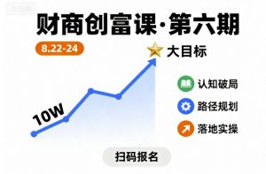 财商创富课第六期8月22-24号，如何从10W起步，一步步实现大目标-翻身站