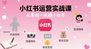 小红书运营实战课，从零到一玩賺小红书-翻身站