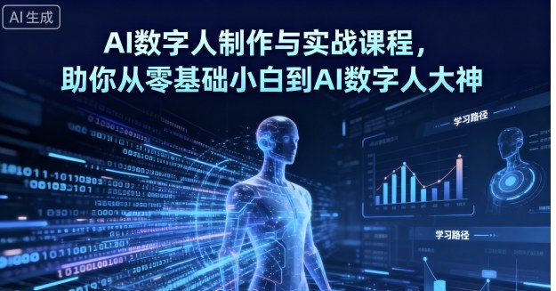 AI数字人制作与实战课程，助你从零基础小白到AI数字人大神-翻身站