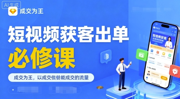 短视频获客出单必修课，成交为王，以成交为导向，直接做能成交的流量-翻身站