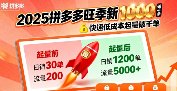2025拼多多旺季新老店铺——快速低成本起量破千单-翻身站