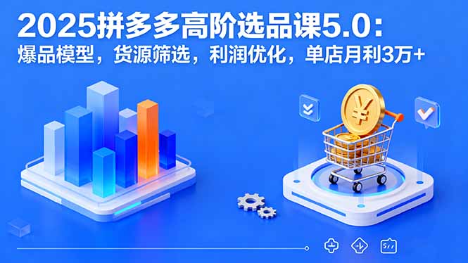 2025拼多多高阶选品课5.0：爆品模型，货源筛选，利润优化，单店月利3万+-翻身站