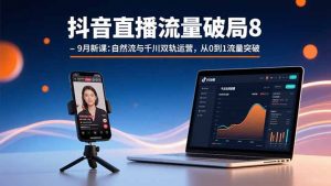 抖音直播流量破局8-9月新课:自然流与千川双轨运营,从0到1流量突破-翻身站