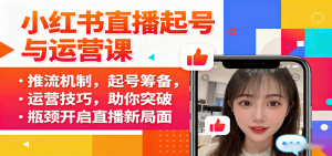 小红书直播起号与运营课：推流机制，起号筹备，运营技巧，助你突破瓶颈开启直播新局面-翻身站