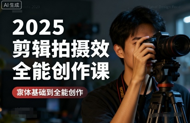 2025剪辑拍摄特效全能创作课，零基础到全能创作-翻身站
