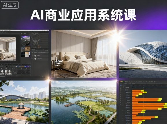 AI商业应用系统课，室内-软装-建筑-景观，智能设计+效果图+动画画实战-翻身站