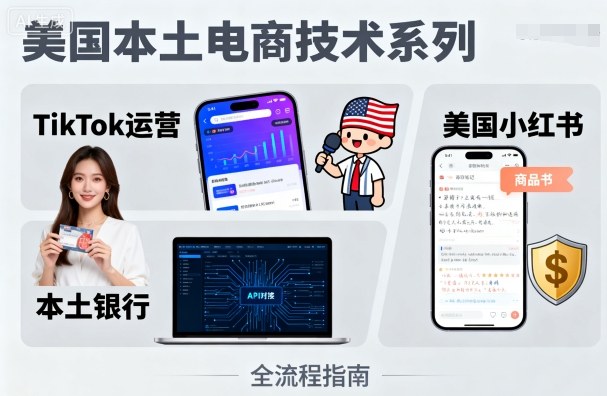 美国本土电商技术，Tiktok 运营篇+美国小红书篇+本土银行篇-翻身站