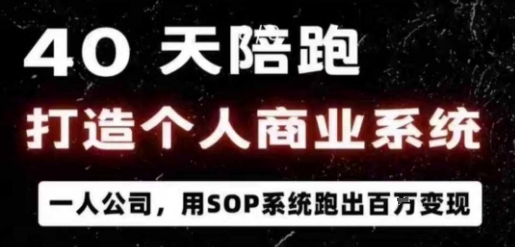 40天陪跑打造个人商业系统，一人公司，用SOP系统跑出百W变现-翻身站