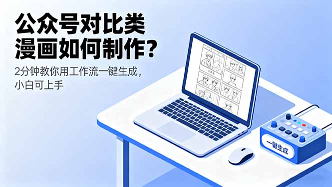 公众号对比类漫画如何制作？2分钟教你用工作流一键生成，小白可上手-翻身站