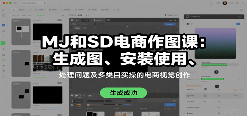 MJ和SD电商作图课：生成图、安装使用、处理问题及多类目实操的电商视觉创作-翻身站