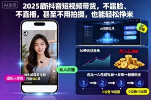 2025最新抖音短视频带货，不露脸、不直播，甚至不用拍摄，也能轻松挣米-翻身站