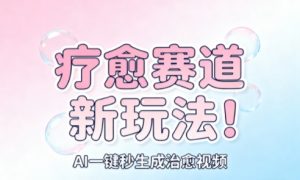AI+疗愈+一键生成,一分钟一条素材,每天想要多少素材就多少素材,矩阵做,月入1W-翻身站