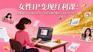 女性IP变现红利课：从赛道分析到商业闭环，手把手教IP孵化，年利润100万-翻身站