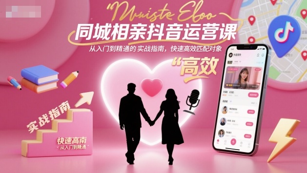 同城相亲抖音运营课，从入门到精通的实战指南，快速高效匹配对象-翻身站