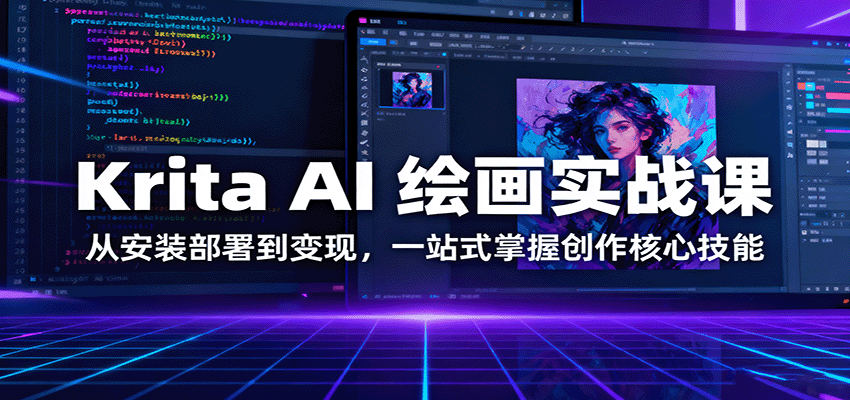 图片[1]-Krita AI 绘画实战课：从安装部署到变现，一站式掌握创作核心技能-翻身站