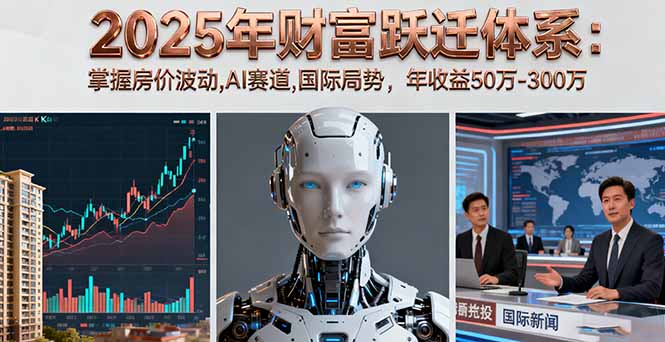 2025年财富跃迁体系：掌握房价波动,AI赛道,国际局势，年收益50万-300万-翻身站