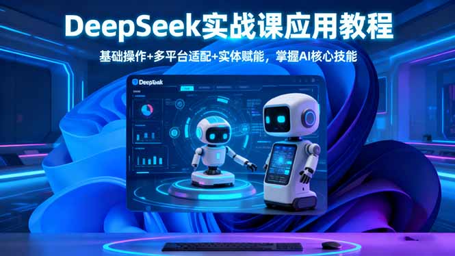 DeepSeek实战课应用教程、基础操作+多平台适配+实体赋能,掌握AI核心技能-翻身站