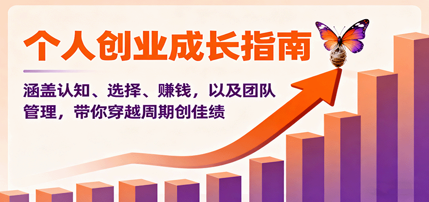 个人创业成长指南：涵盖认知、选择、赚钱，以及团队管理，带你穿越周期创佳绩-翻身站