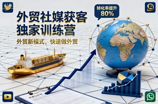 外贸社媒获客独家训练营，外贸新模式，快速做外贸-翻身站