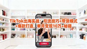 「TikTok出海实战」引流技巧+带货模式+爆款打造，单月变现10万+秘籍-翻身站