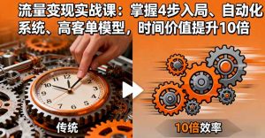 流量变现实战课：掌握4步入局、自动化系统、高客单模型，时间价值提升10倍-翻身站