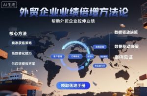 外贸企业业绩倍增方法论，帮助外贸企业拉伸业绩-翻身站