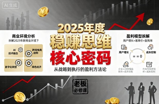 2025年度稳賺思维老板创业营，拆解2025年新商业环境下，企业实现持续盈利的核心密码-翻身站