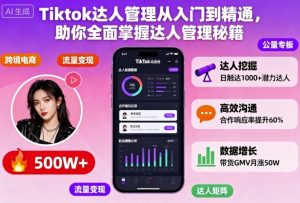 Tiktok达人管理从入门到精通,助你全面掌握达人管理秘籍-翻身站