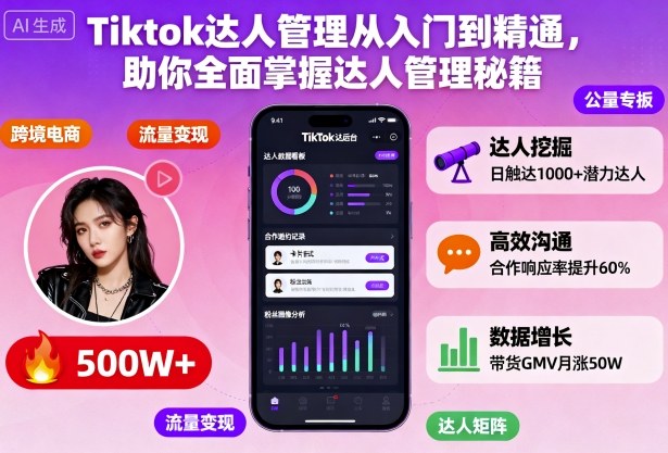 Tiktok达人管理从入门到精通,助你全面掌握达人管理秘籍-翻身站