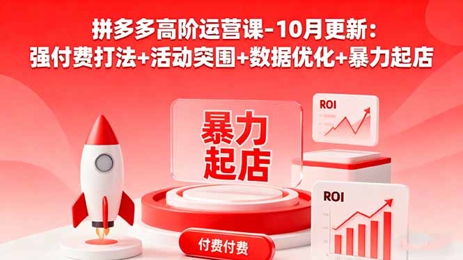拼多多高阶运营课-10月更新：强付费打法+活动突围+数据优化+暴力起店-翻身站