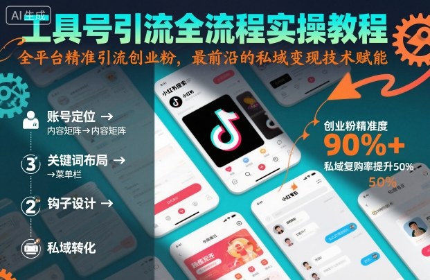 工具号引流全流程保姆级实操教程，全平台精准引流创业粉，最前沿的私域变现技术赋能-翻身站
