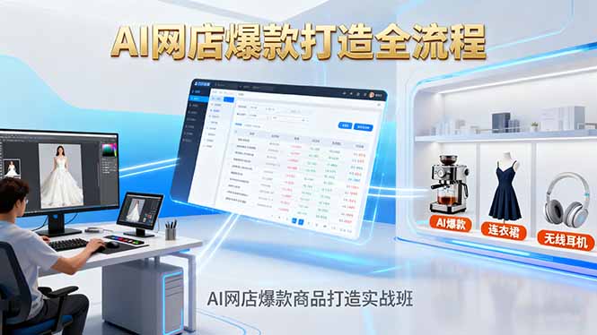 AI网店爆款商品打造实战班：AI技术实现商品图智能处理，快速搭建AI网店-翻身站