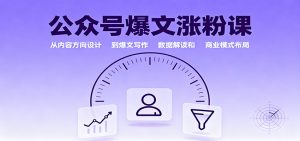 公众号爆文涨粉课：从内容方向设计到爆文写作，数据解读和商业模式布局-翻身站