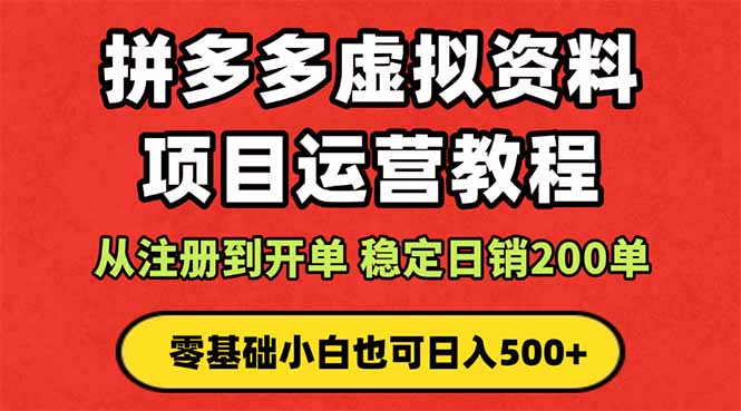 拼多多开店运营课程： 蓝海变现玩法，轻松实现睡后收入 零基础小白也可…-翻身站